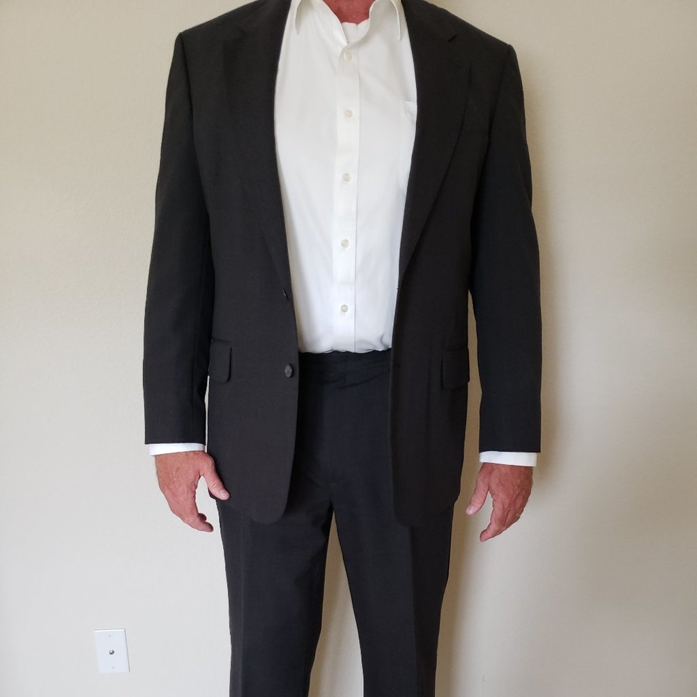 Land's End dark grey lightweight wool men's suit